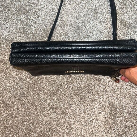 Michael Kors Double Pouch Crossbody Med/Large Black Pebbled Leather Excellent! - Picture 11 of 14